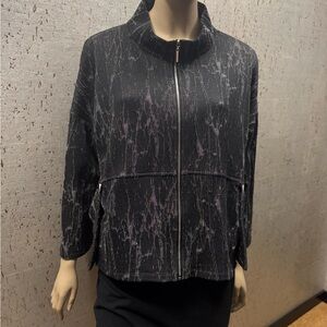 Comfy USA Chloe Jacket PT181JP Black and Cream Textured Blazer